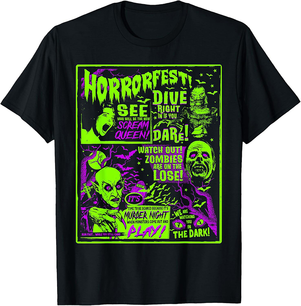 Vintage Horrorfest Halloween Movie Poster Old Time Horror T-Shirt