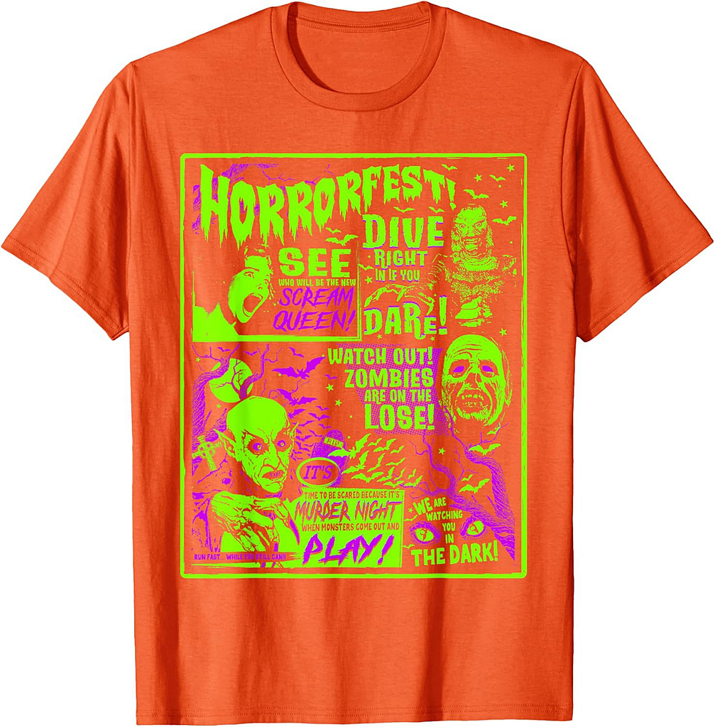 Vintage Horrorfest Halloween Movie Poster Old Time Horror T-Shirt