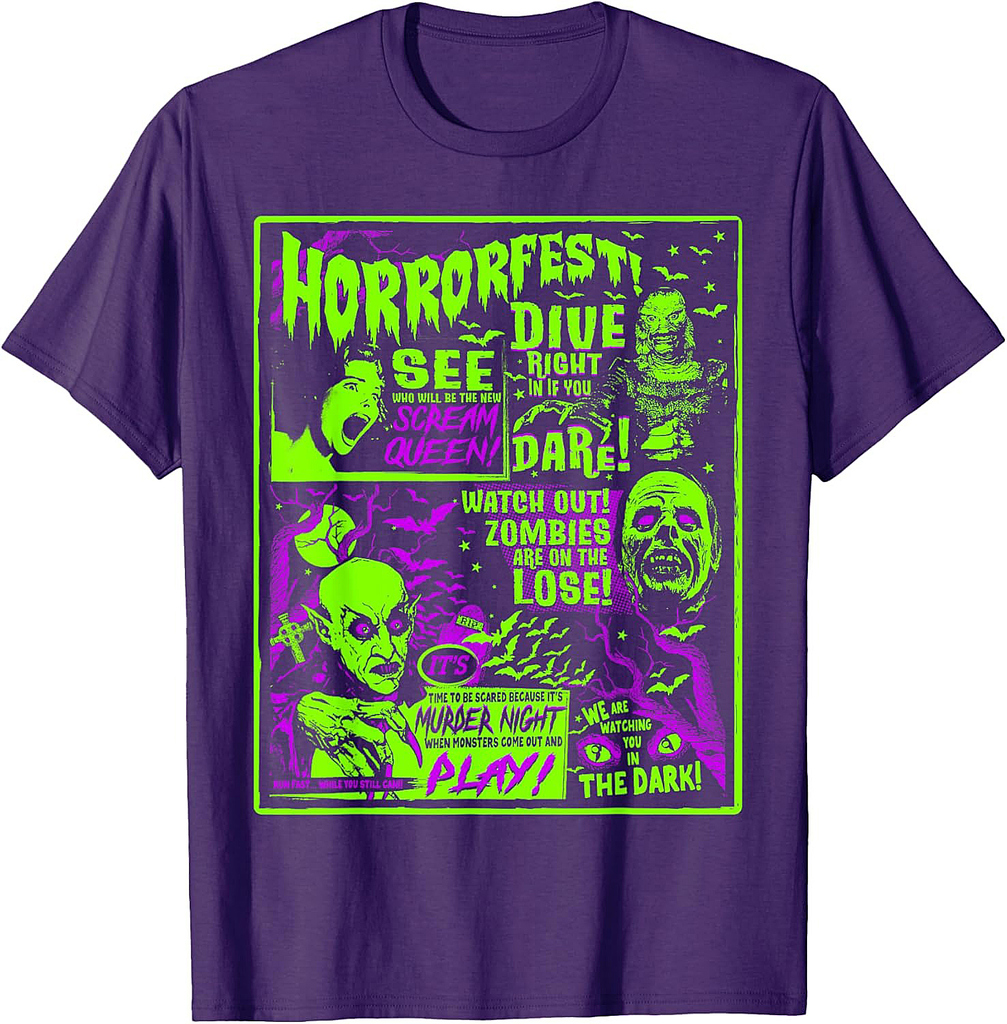 Vintage Horrorfest Halloween Movie Poster Old Time Horror T-Shirt