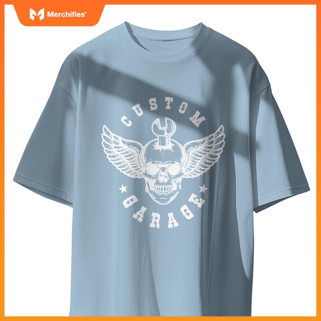 Vintage Muscle Car Piston American Flag Funny Mechanic Gift T-Shirt