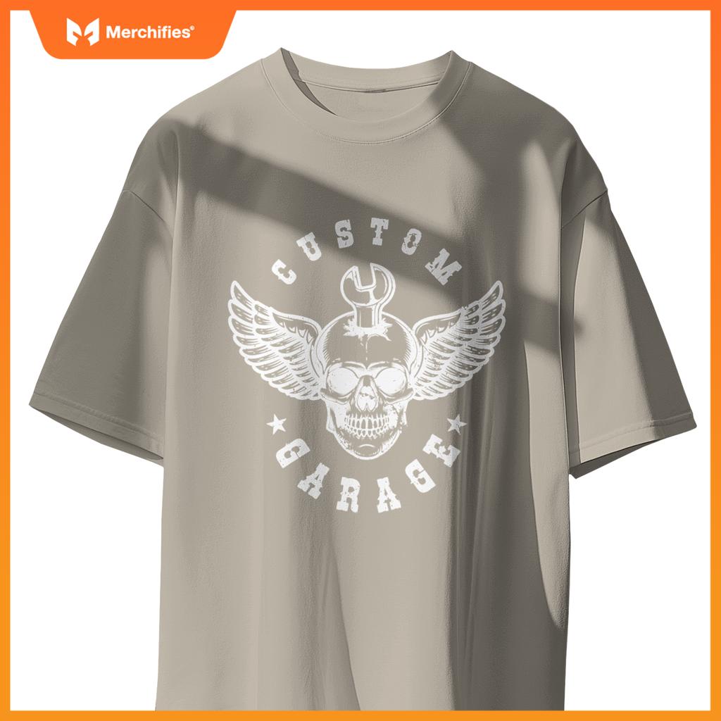 Vintage Muscle Car Piston American Flag Funny Mechanic Gift T-Shirt