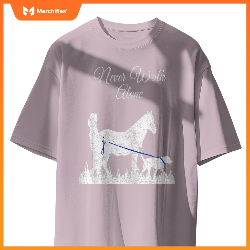 Vintage Never Walk Alone Horse, Dog and Rider for Girl T-Shirt