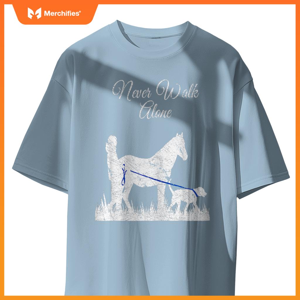 Vintage Never Walk Alone Horse, Dog and Rider for Girl T-Shirt