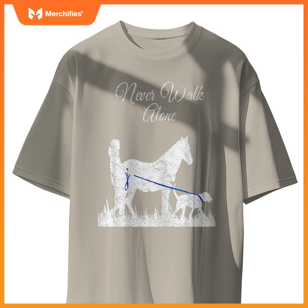 Vintage Never Walk Alone Horse, Dog and Rider for Girl T-Shirt