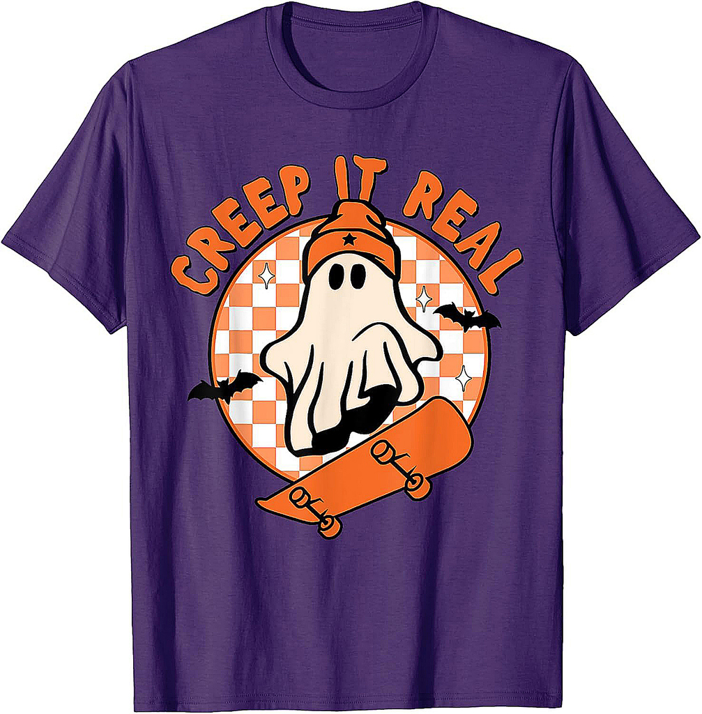 Vintage Retro Halloween Creep It Real Ghost Boy Fall Season T-Shirt