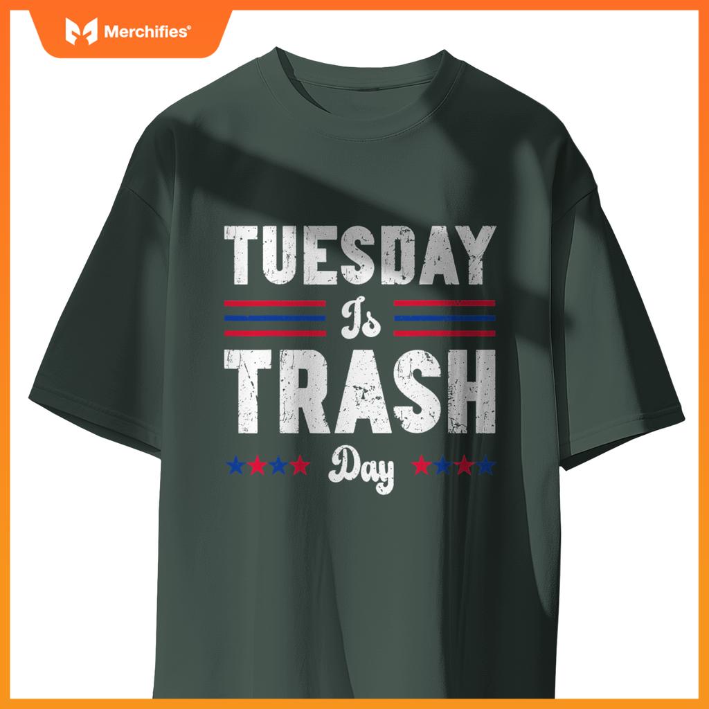 Vintage Trump Garbage Truck Trash Day Is Tuesday Garbage Man T-Shirt