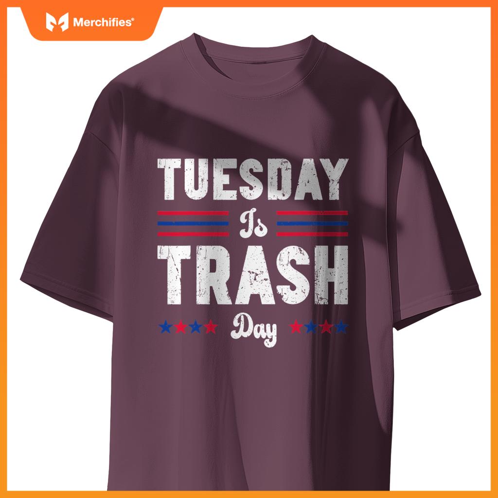 Vintage Trump Garbage Truck Trash Day Is Tuesday Garbage Man T-Shirt