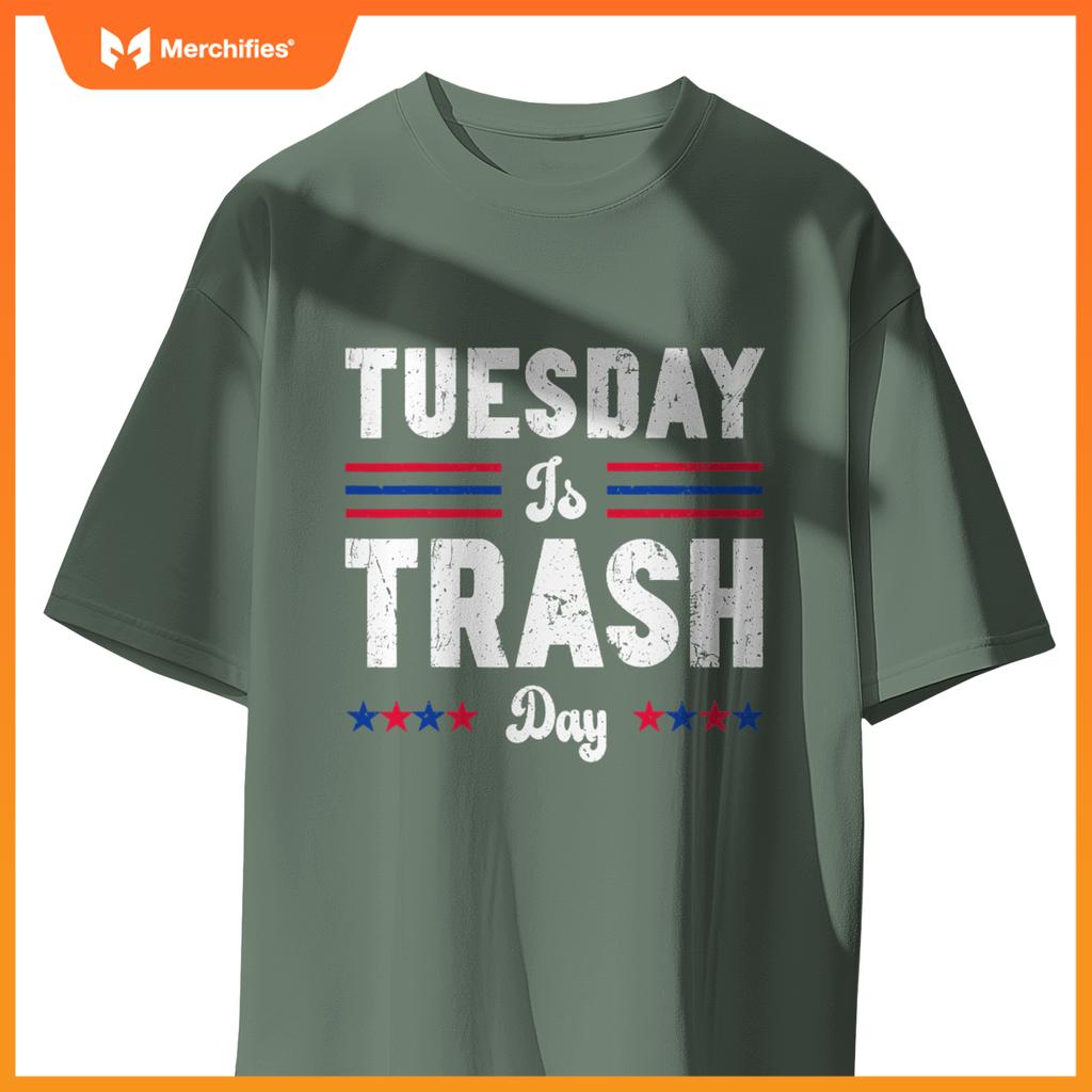 Vintage Trump Garbage Truck Trash Day Is Tuesday Garbage Man T-Shirt
