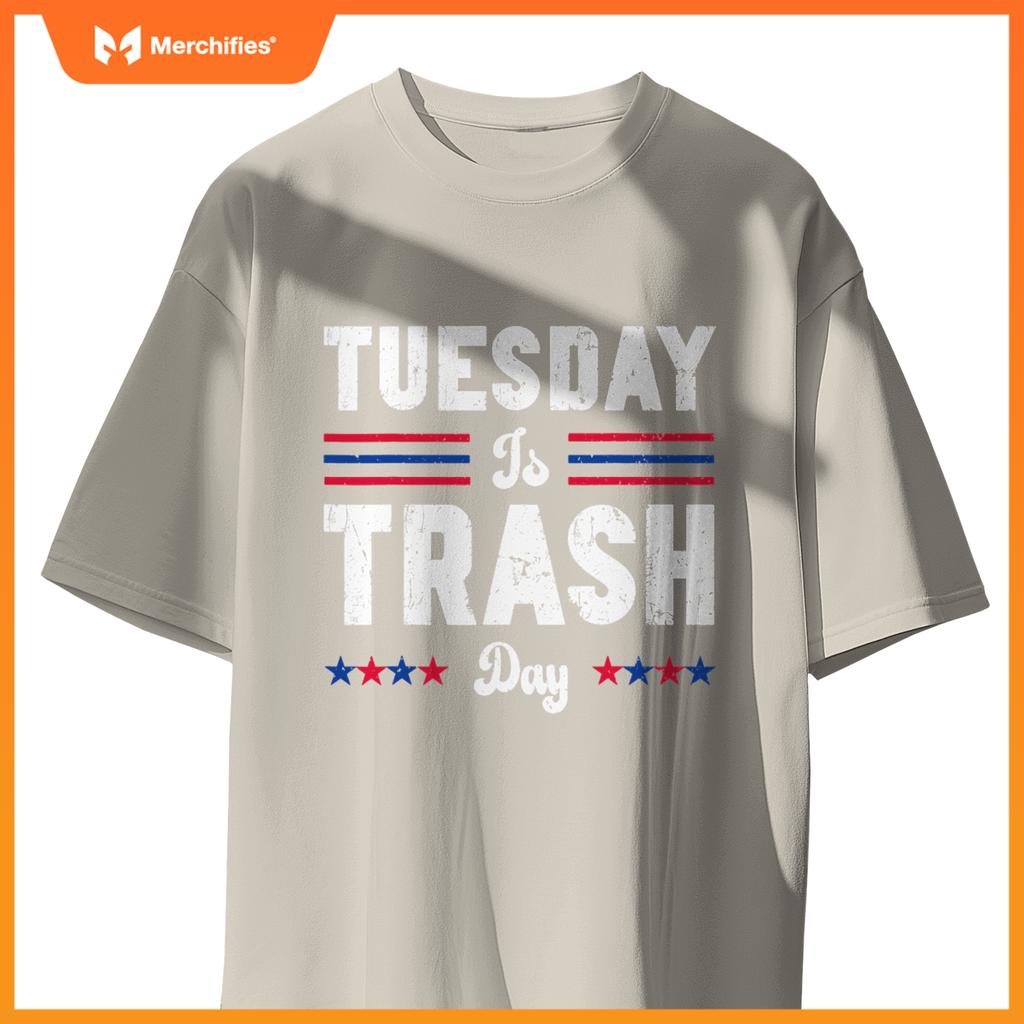 Vintage Trump Garbage Truck Trash Day Is Tuesday Garbage Man T-Shirt