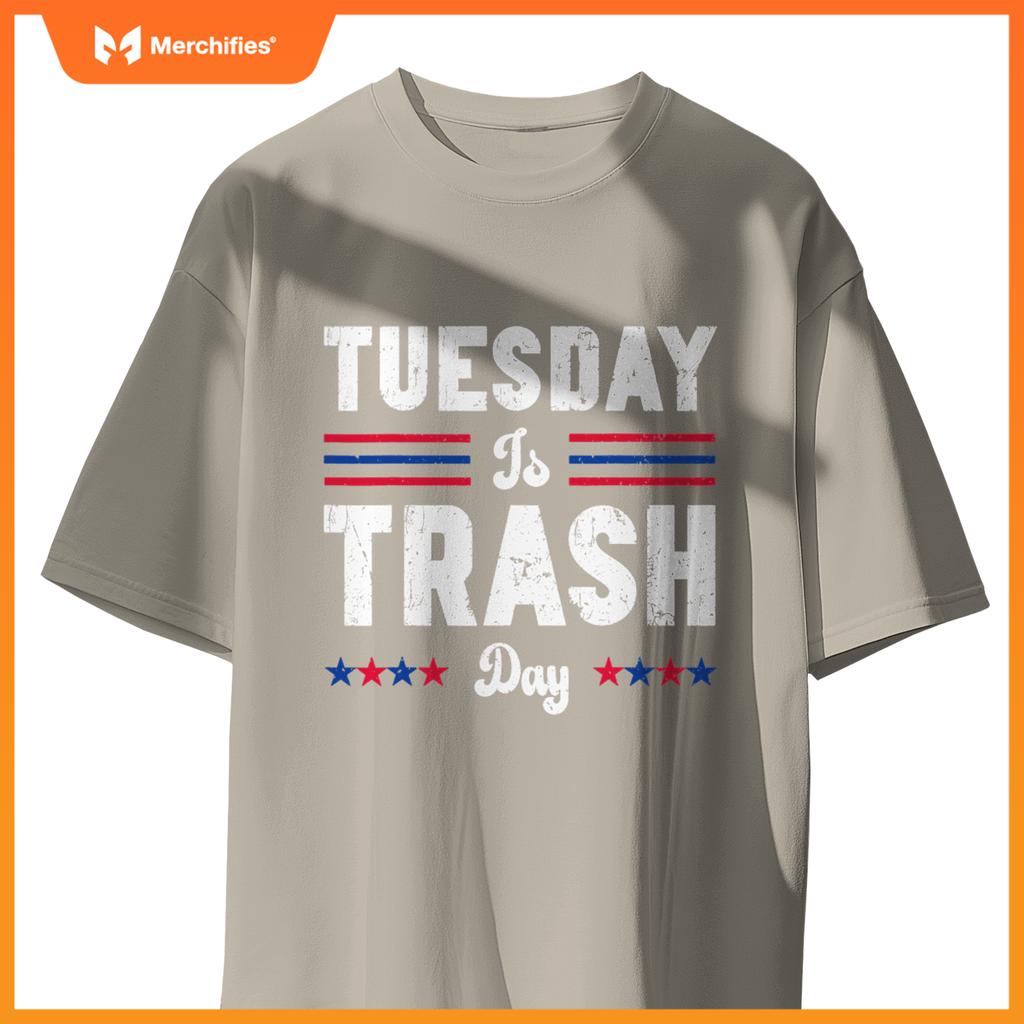Vintage Trump Garbage Truck Trash Day Is Tuesday Garbage Man T-Shirt