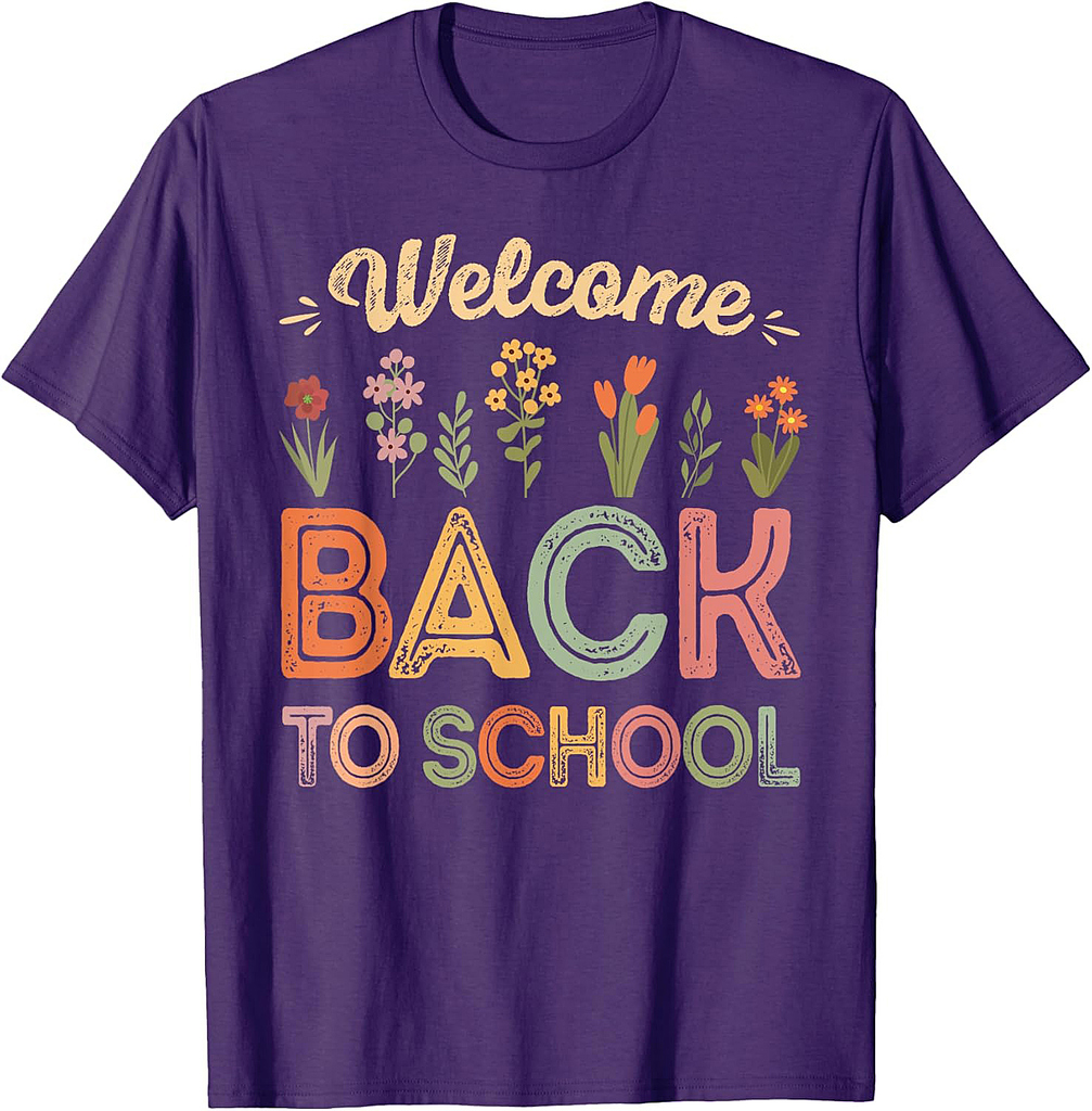 Vintage Welcome Back To School First Day Of School Teacher T-Shirt for Men Women Kids