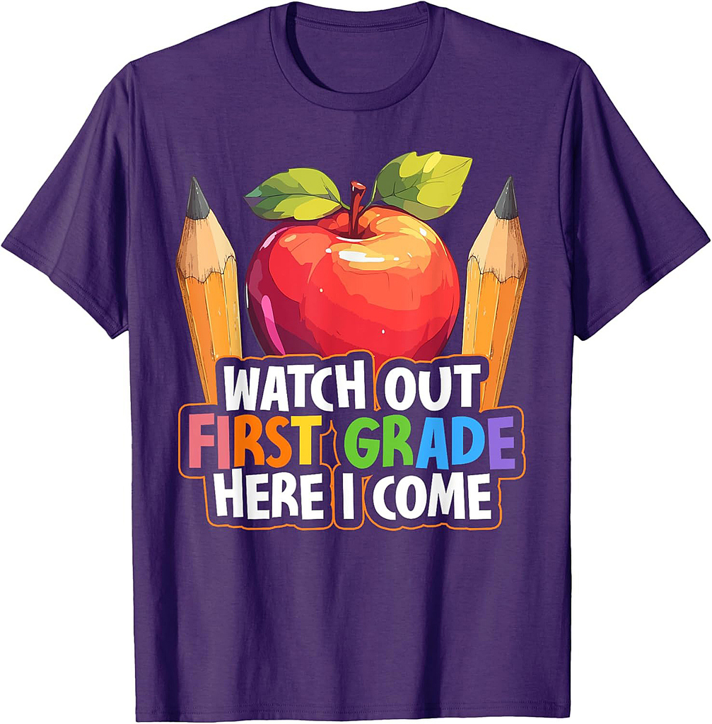 Watch Out First Grade Here I Come 1st Grade Back To School T-Shirt