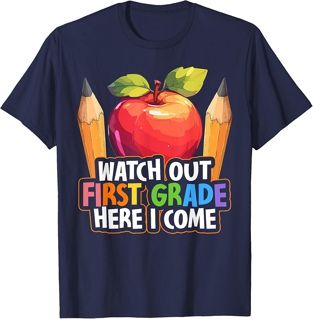 Watch Out First Grade Here I Come 1st Grade Back To School T-Shirt