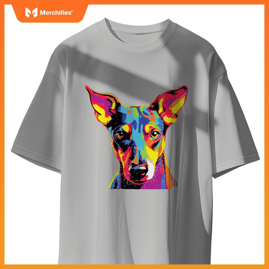 Watercolor Colorful Smooth Haired Fox Terrier Dogs T-Shirt