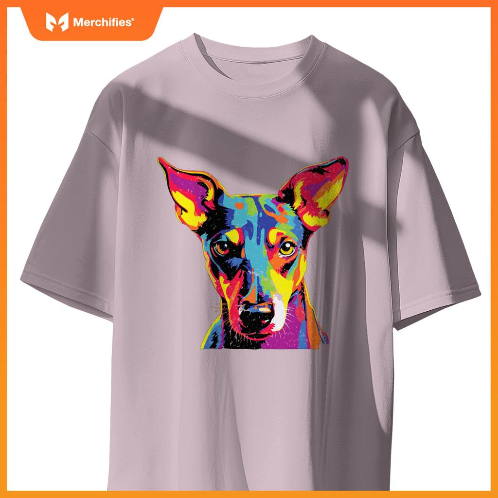 Watercolor Colorful Smooth Haired Fox Terrier Dogs T-Shirt