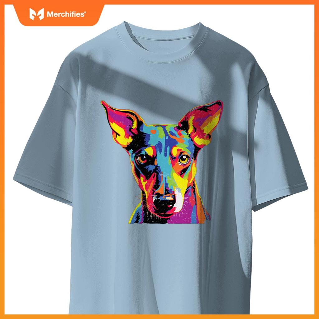 Watercolor Colorful Smooth Haired Fox Terrier Dogs T-Shirt