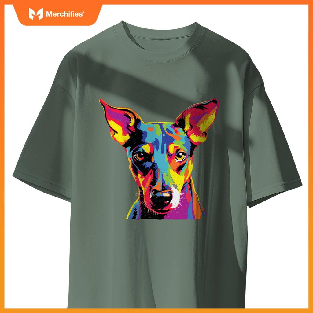 Watercolor Colorful Smooth Haired Fox Terrier Dogs T-Shirt