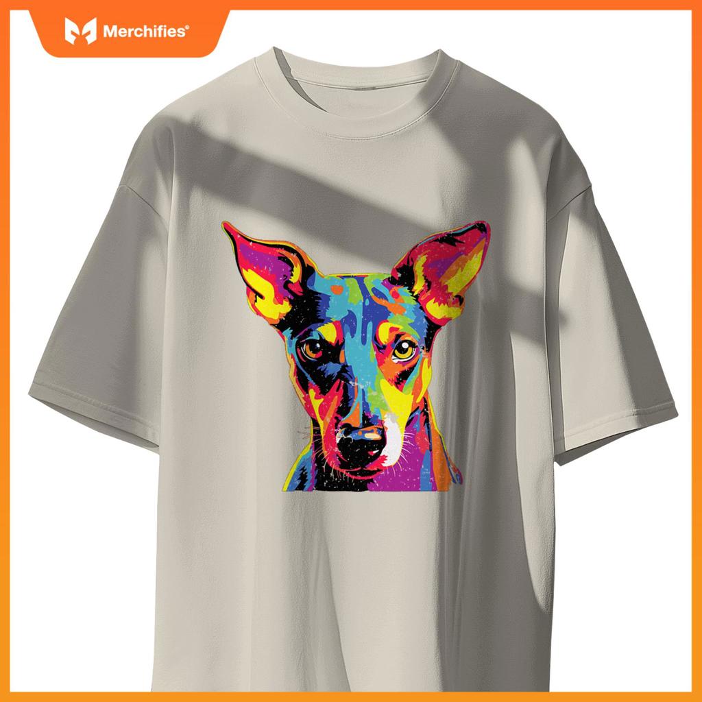Watercolor Colorful Smooth Haired Fox Terrier Dogs T-Shirt