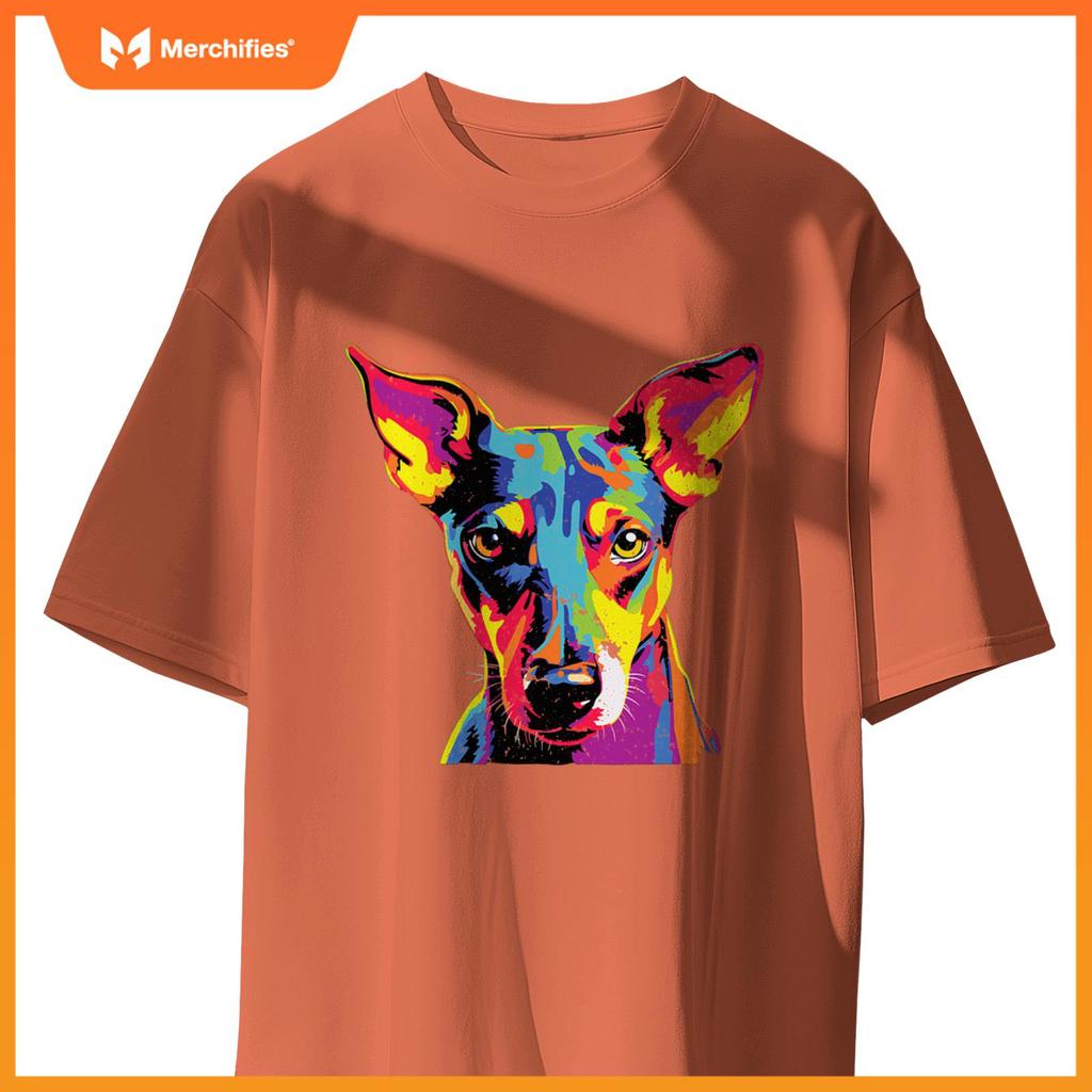 Watercolor Colorful Smooth Haired Fox Terrier Dogs T-Shirt