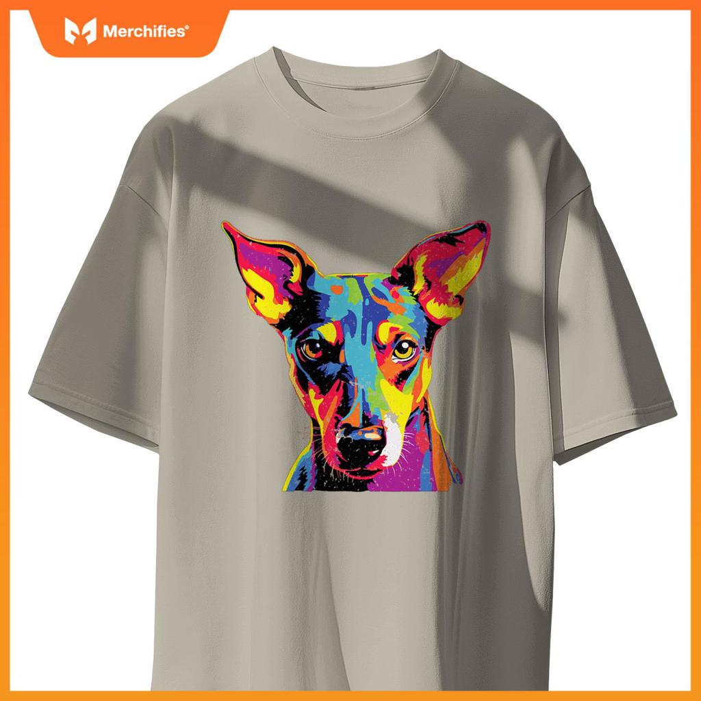 Watercolor Colorful Smooth Haired Fox Terrier Dogs T-Shirt