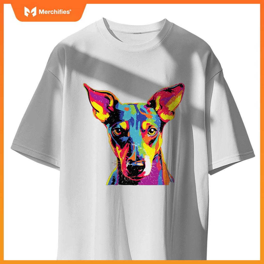 Watercolor Colorful Smooth Haired Fox Terrier Dogs T-Shirt