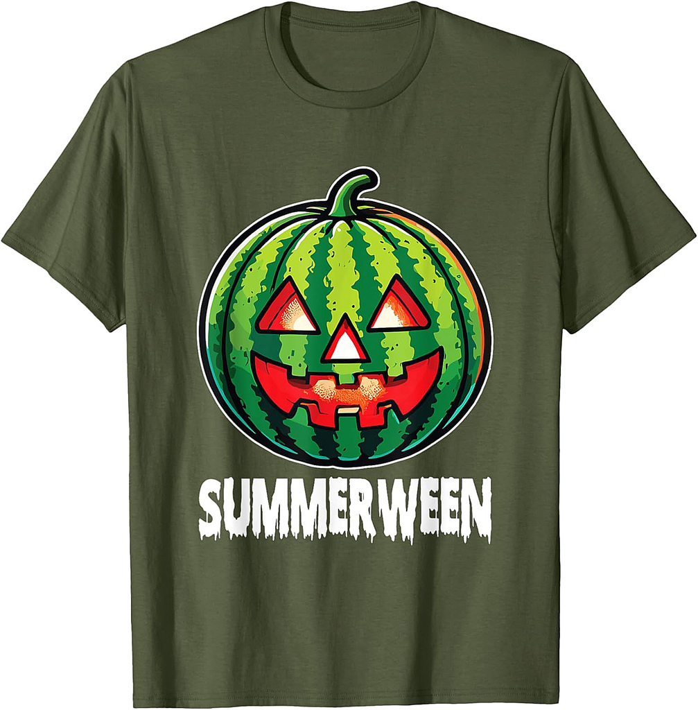 Watermelon Jack O Lantern Happy Summerween T-Shirt