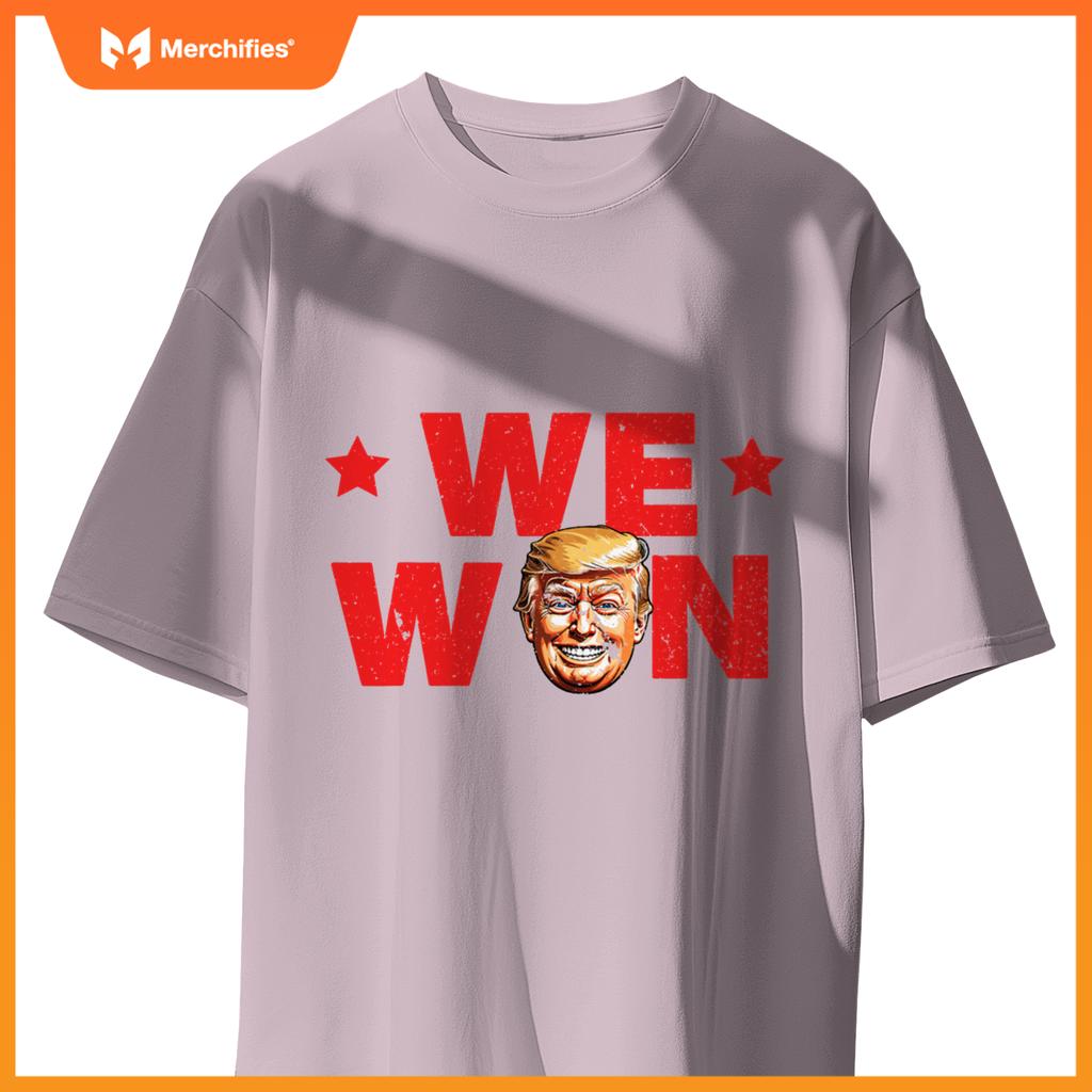 We Won Trump 2024 Patriotic Victory Smiling Trump T-Shirt