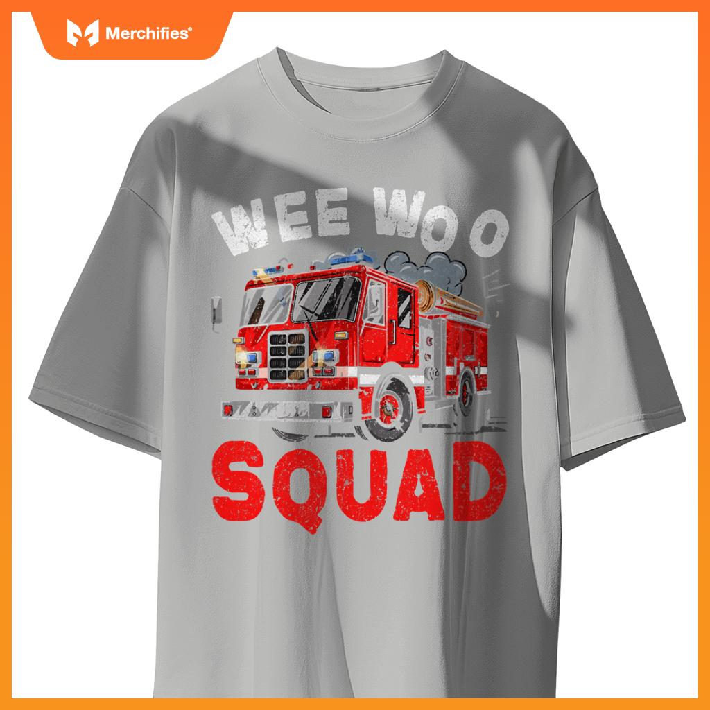 Wee Woo Squad Funny Firefighter Fire Truck Fireman Men Women T-Shirt