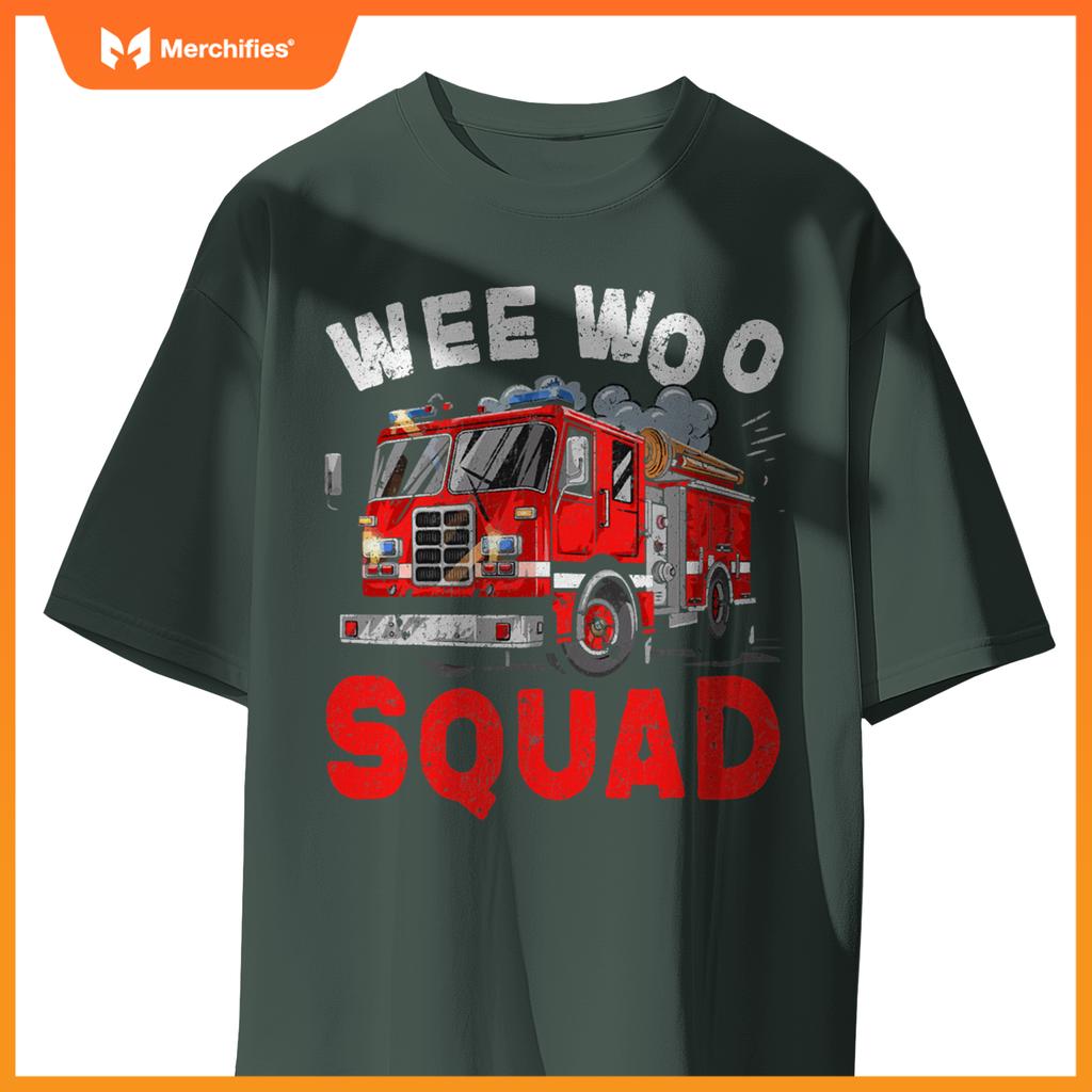 Wee Woo Squad Funny Firefighter Fire Truck Fireman Men Women T-Shirt