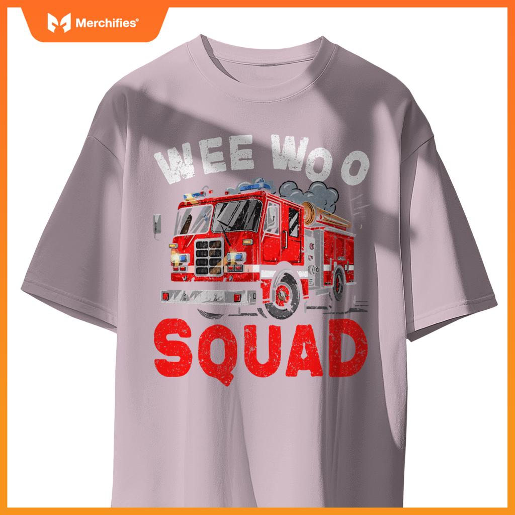 Wee Woo Squad Funny Firefighter Fire Truck Fireman Men Women T-Shirt