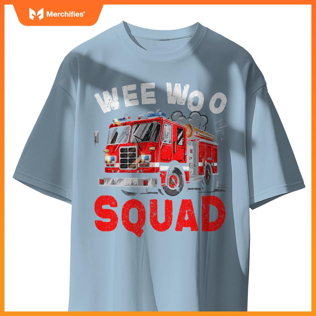 Wee Woo Squad Funny Firefighter Fire Truck Fireman Men Women T-Shirt