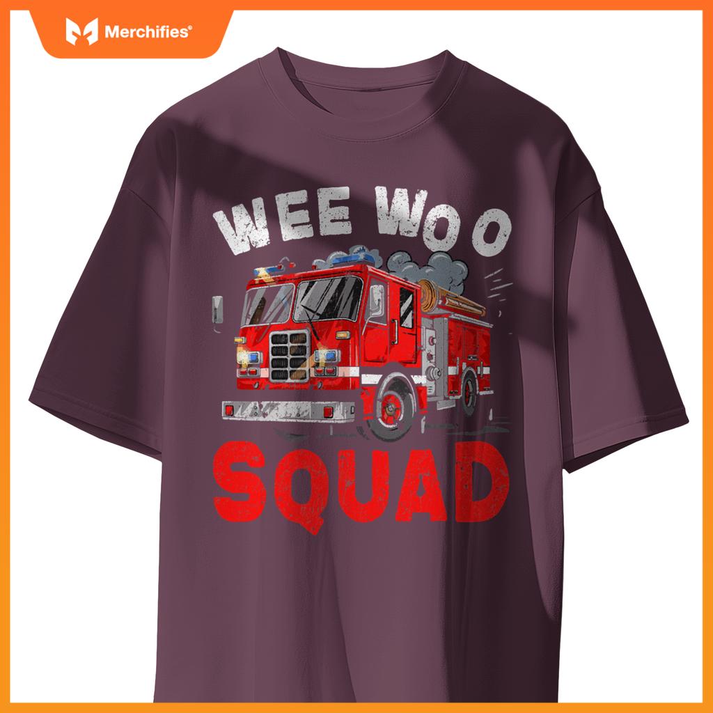 Wee Woo Squad Funny Firefighter Fire Truck Fireman Men Women T-Shirt