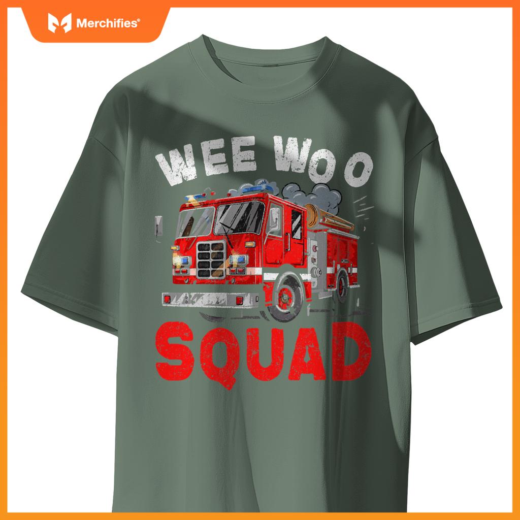 Wee Woo Squad Funny Firefighter Fire Truck Fireman Men Women T-Shirt