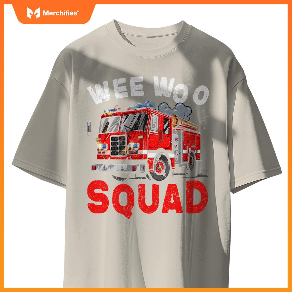 Wee Woo Squad Funny Firefighter Fire Truck Fireman Men Women T-Shirt