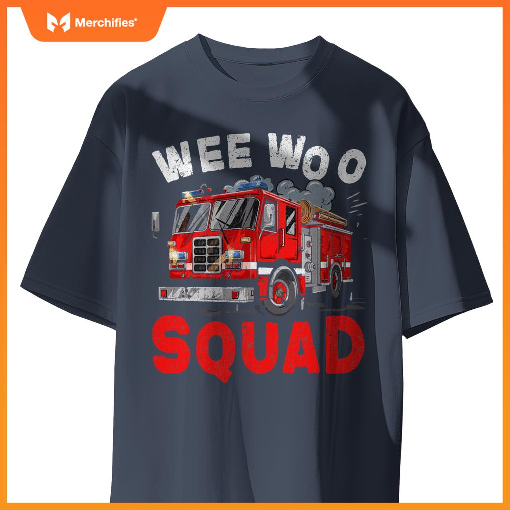 Wee Woo Squad Funny Firefighter Fire Truck Fireman Men Women T-Shirt