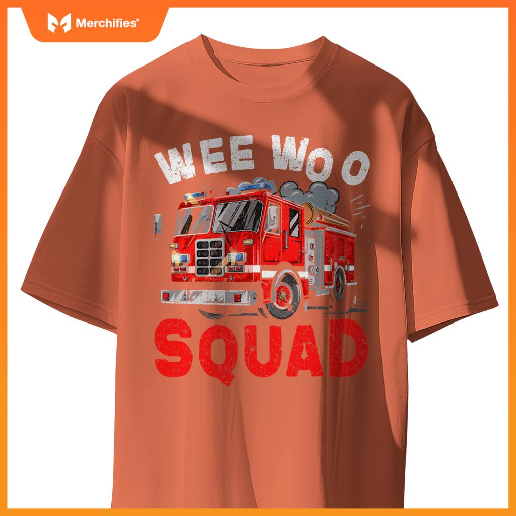 Wee Woo Squad Funny Firefighter Fire Truck Fireman Men Women T-Shirt