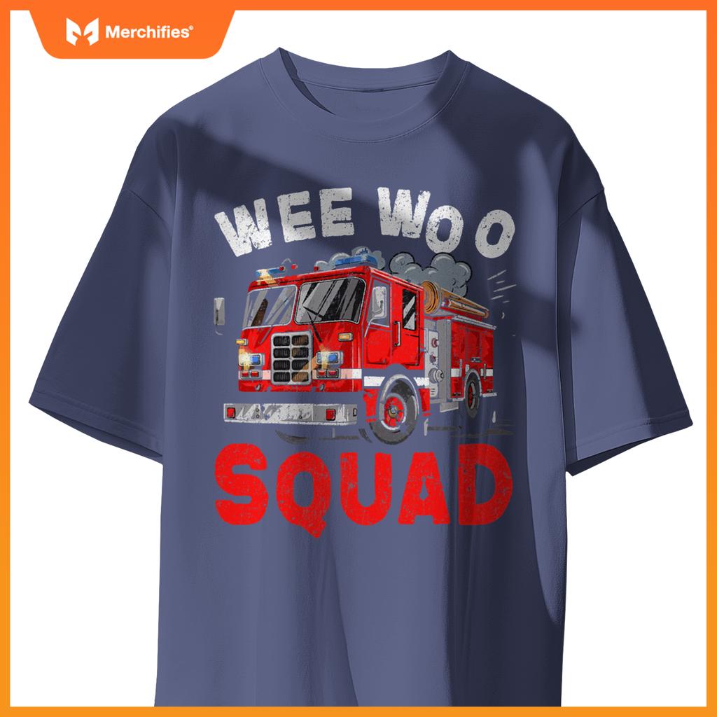 Wee Woo Squad Funny Firefighter Fire Truck Fireman Men Women T-Shirt