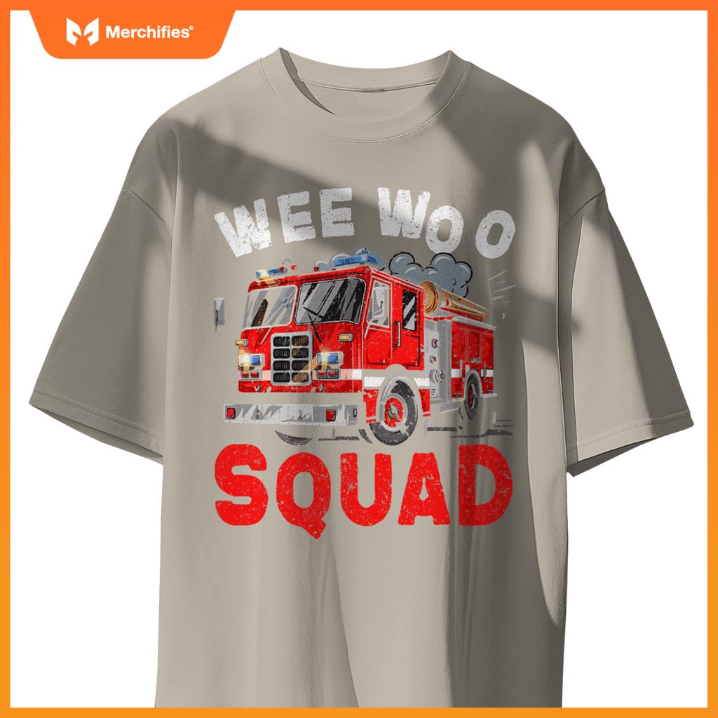 Wee Woo Squad Funny Firefighter Fire Truck Fireman Men Women T-Shirt