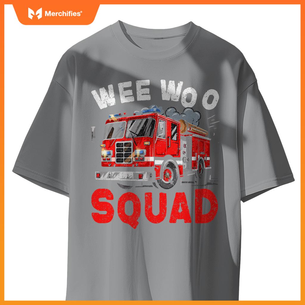 Wee Woo Squad Funny Firefighter Fire Truck Fireman Men Women T-Shirt