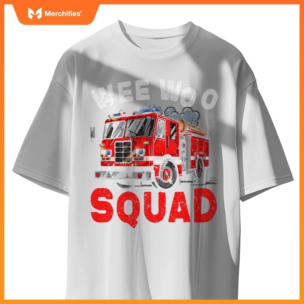 Wee Woo Squad Funny Firefighter Fire Truck Fireman Men Women T-Shirt