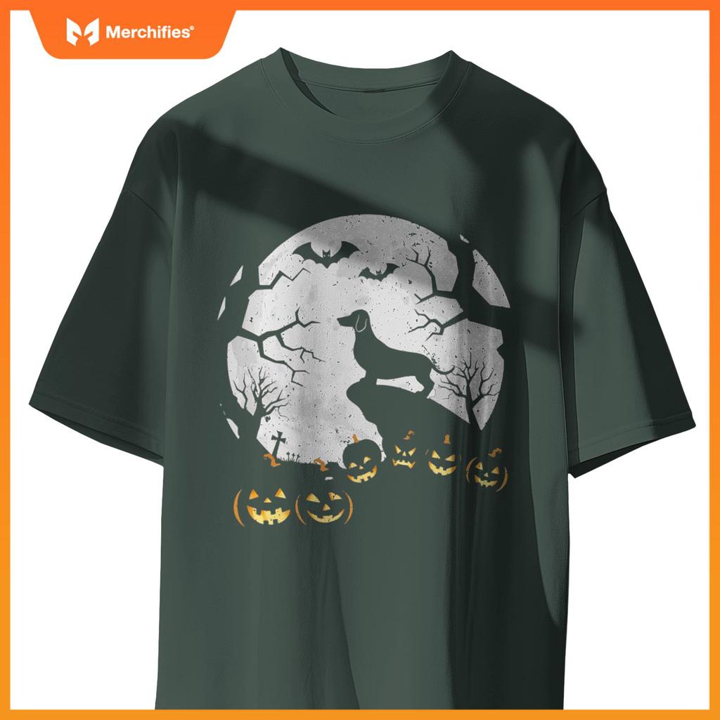Weiner dog in the Moon Dachshund Halloween Pumpkin Gifts T-Shirt