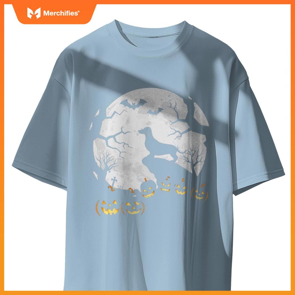 Weiner dog in the Moon Dachshund Halloween Pumpkin Gifts T-Shirt