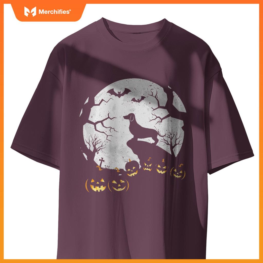 Weiner dog in the Moon Dachshund Halloween Pumpkin Gifts T-Shirt