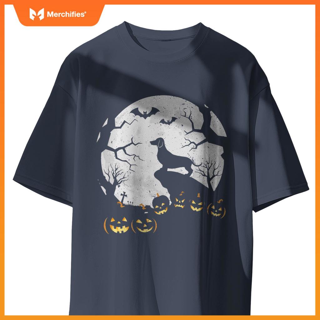 Weiner dog in the Moon Dachshund Halloween Pumpkin Gifts T-Shirt