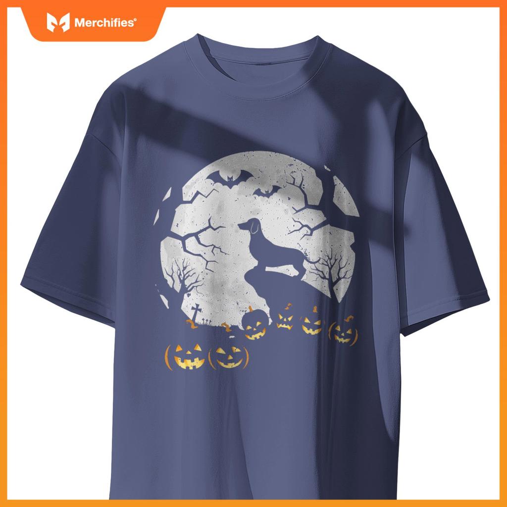 Weiner dog in the Moon Dachshund Halloween Pumpkin Gifts T-Shirt
