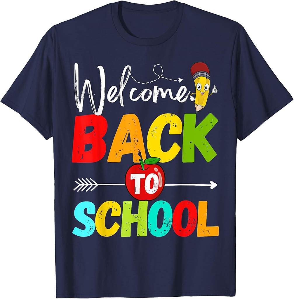 Welcome Back to School 2024 Cute Teachers Students First Day T-Shirt