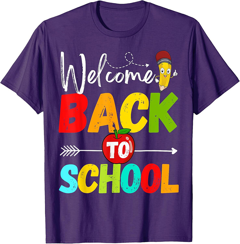 Welcome Back to School 2024 Cute Teachers Students First Day T-Shirt