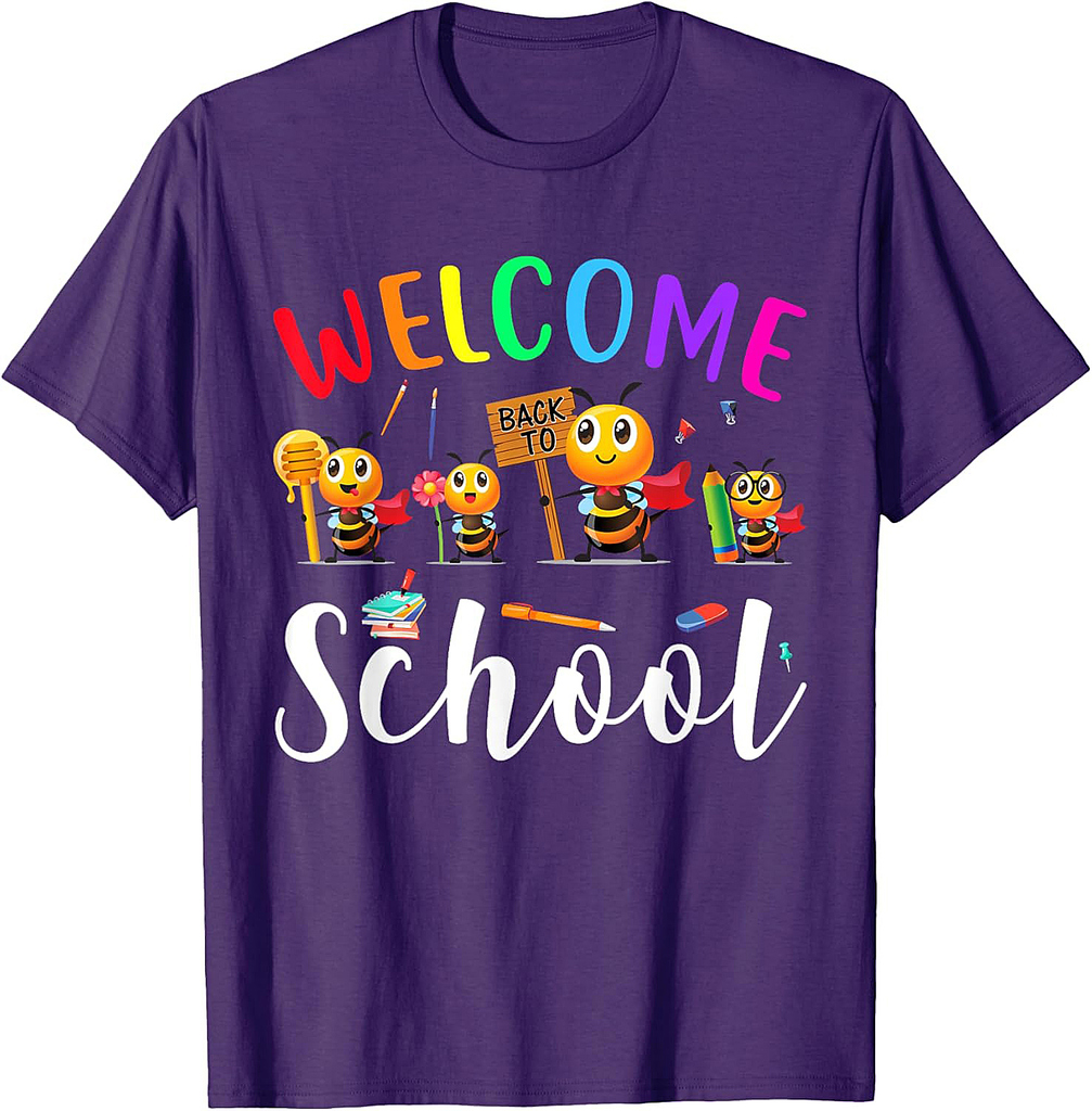 Welcome Back to School Girl, Boy, Teachers Bee T-Shirt