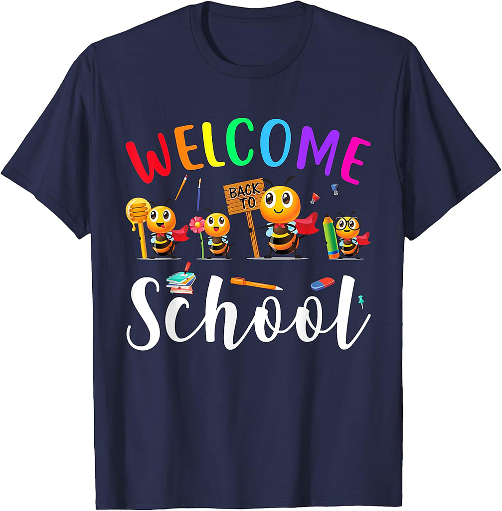 Welcome Back to School Girl, Boy, Teachers Bee T-Shirt