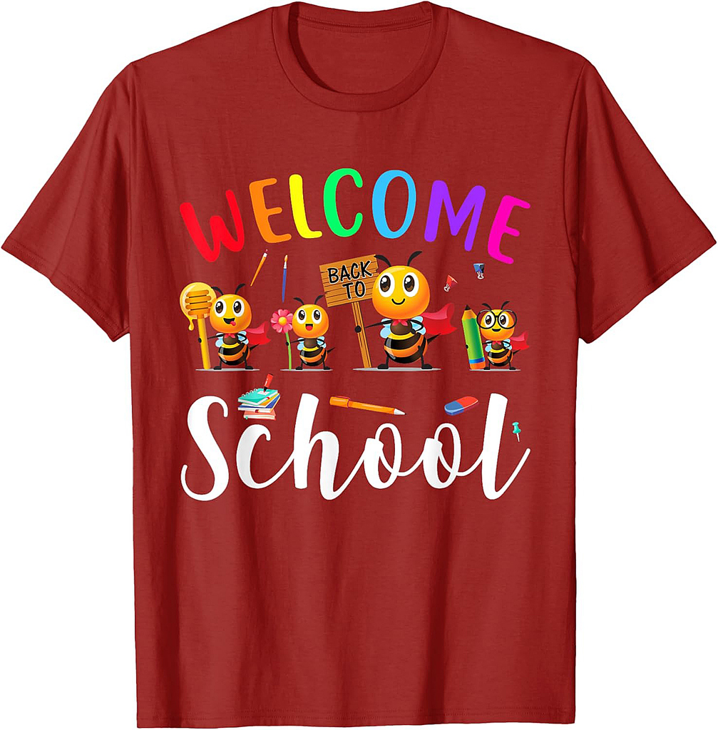 Welcome Back to School Girl, Boy, Teachers Bee T-Shirt